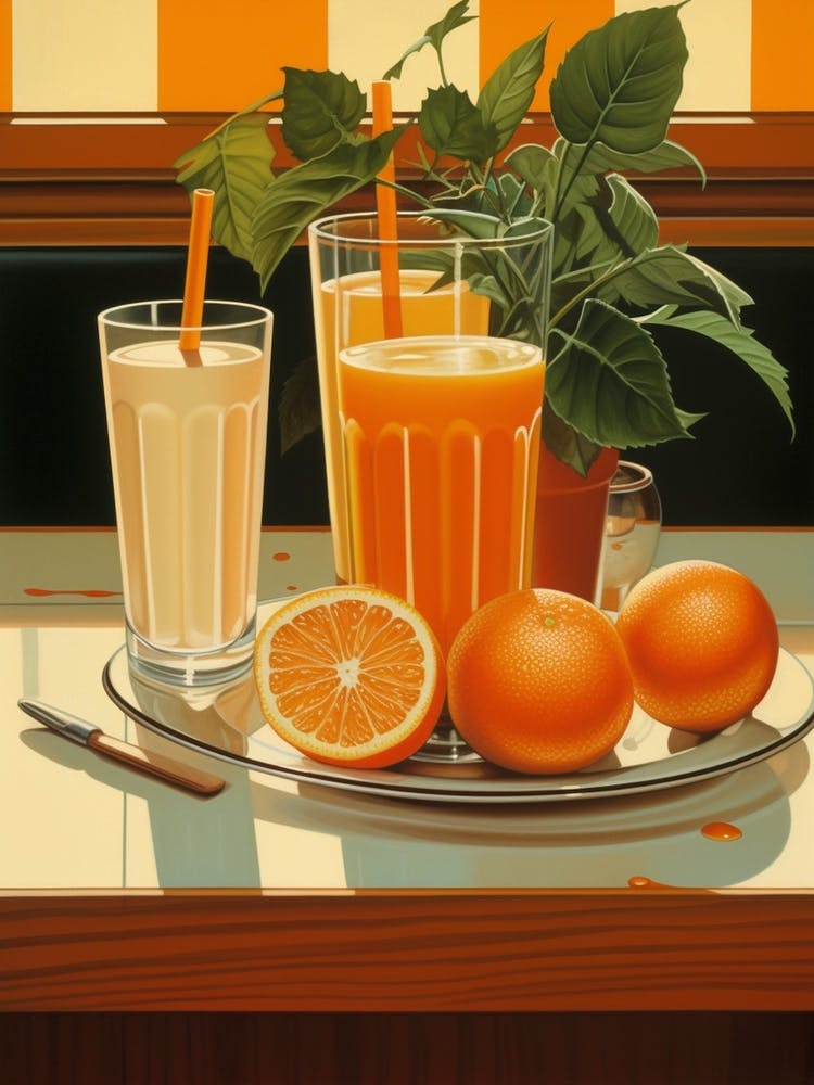 Orange Juice Vintage Cookbook Style 4