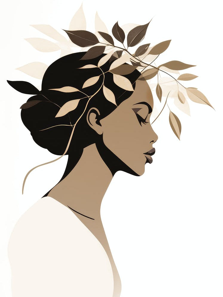 Woman With Leaves In Her Hair 1