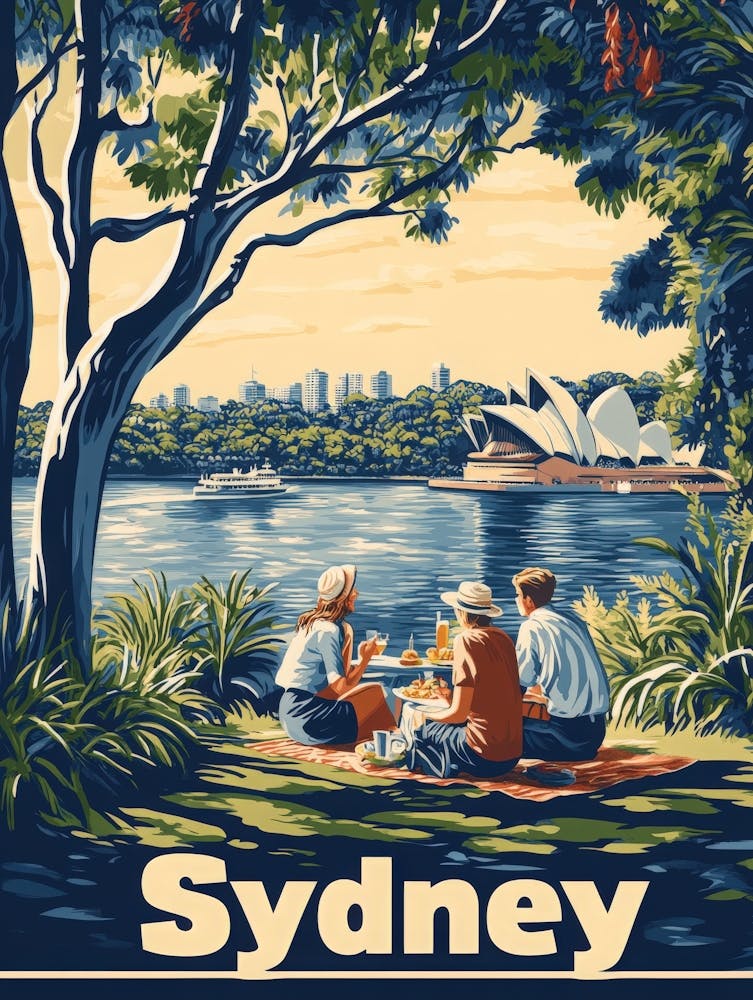 Aihrgdesign A Retro Travel Poster For Sydney 3