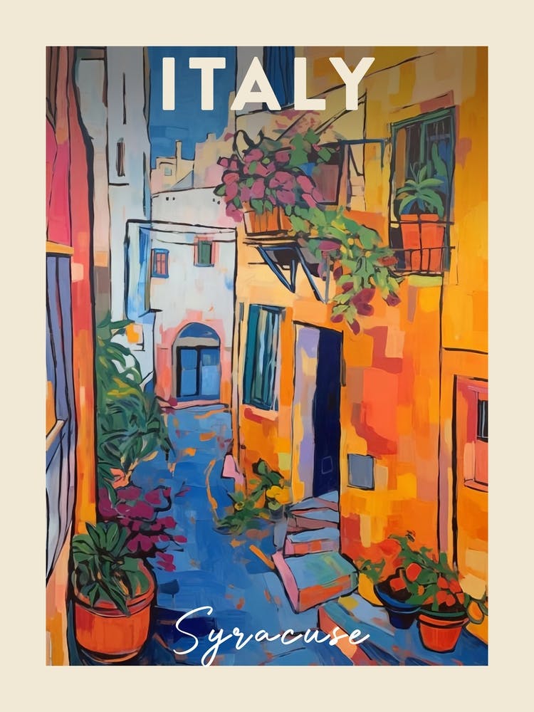Syracuse Italy 1 Fauvist Painting Travel Poster
