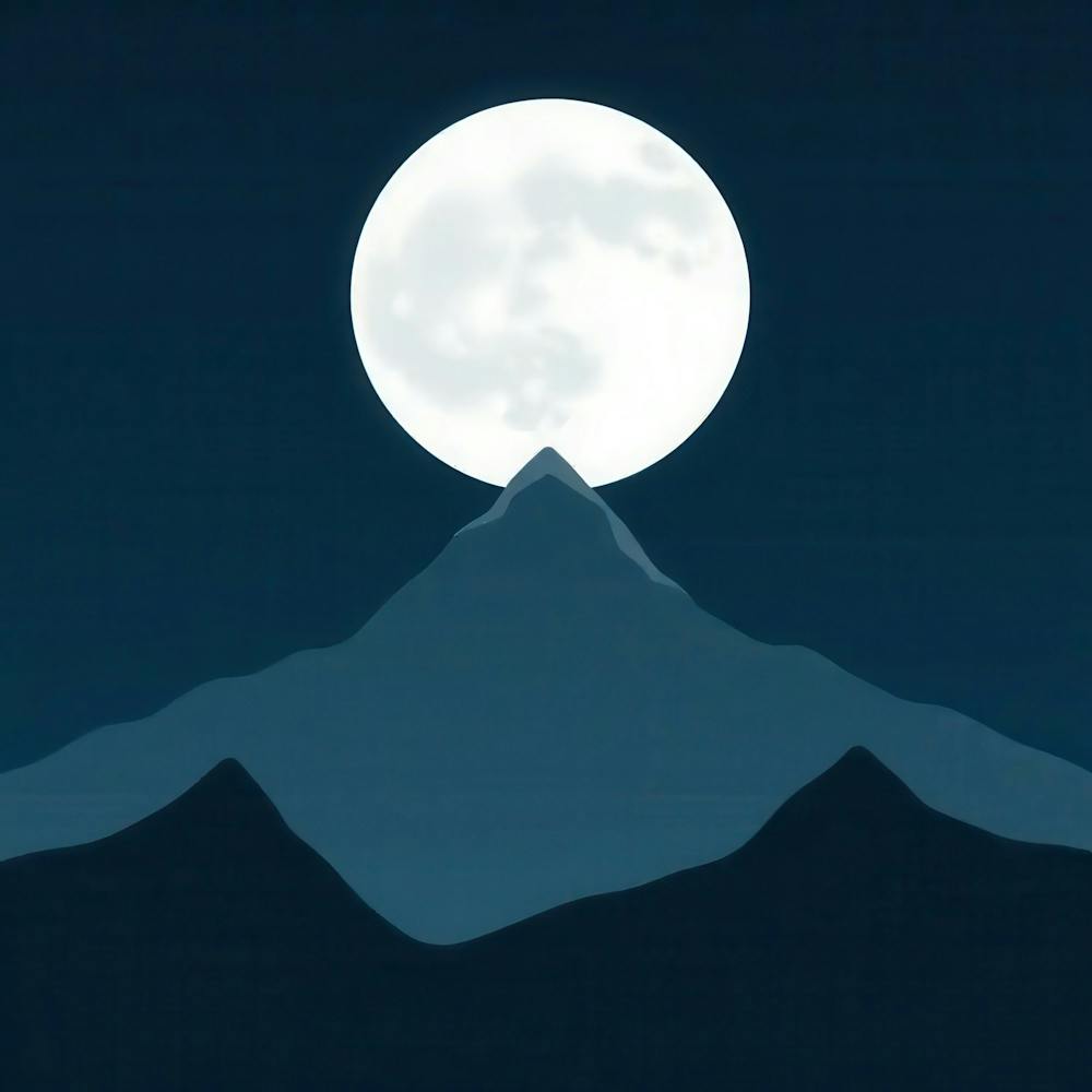 Full Moon Over Mountain 1