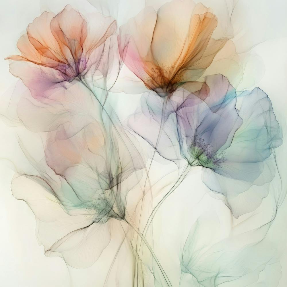 Pastel X Ray Icm Flowers 4
