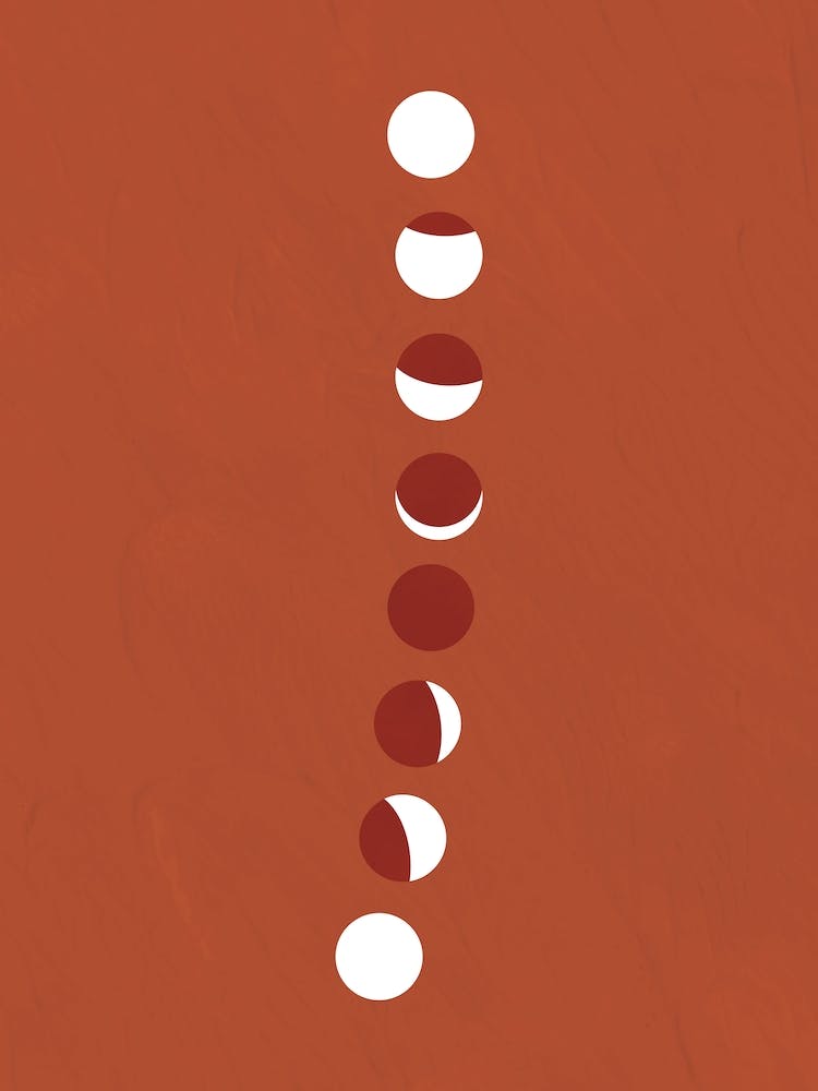 Lunar Eclipse Moon Phase Terracotta