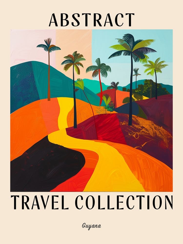 Abstract Travel Collection Poster Guyana 1