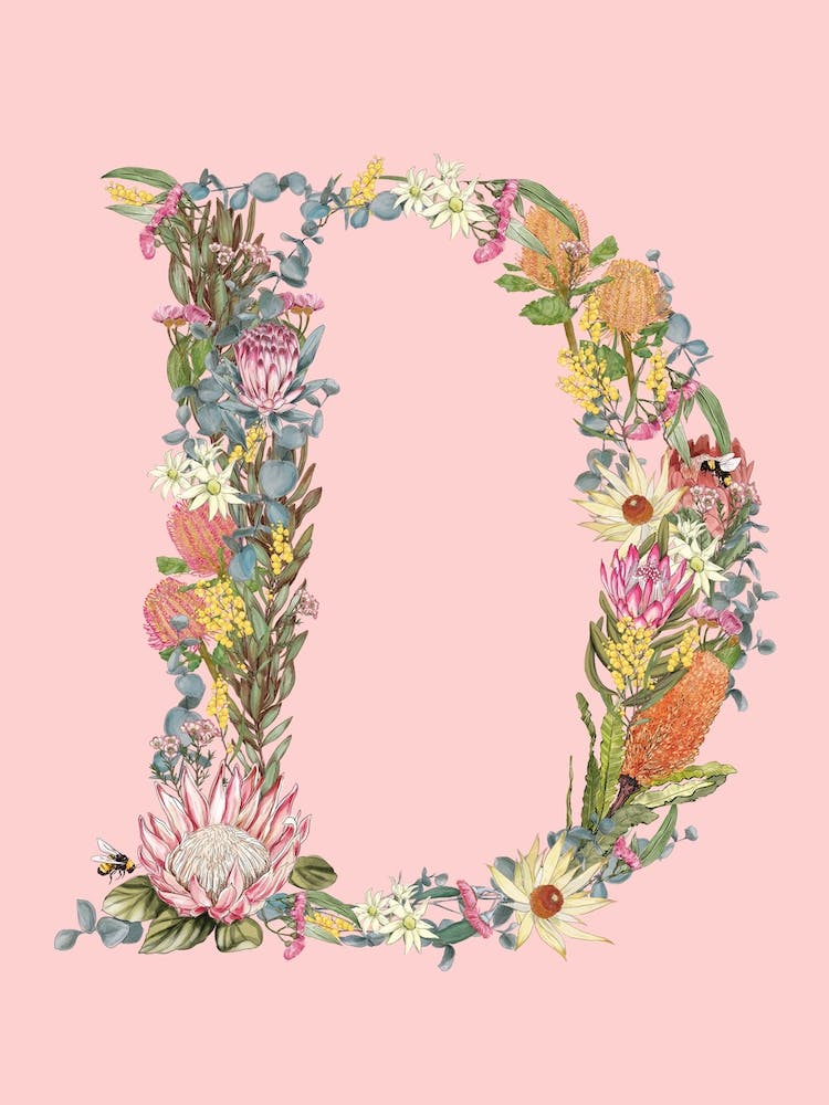 D Pink Alphabet Letter