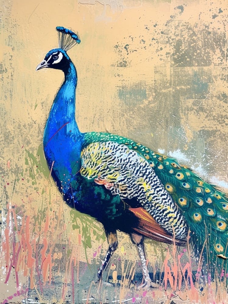 Sketch Of A Peacock Walking 2