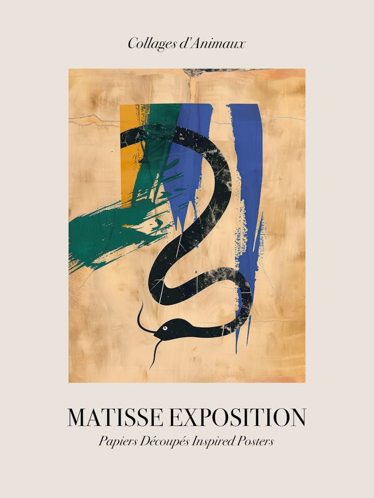 Snake 3 Matisse Inspired Exposition Animals Poster