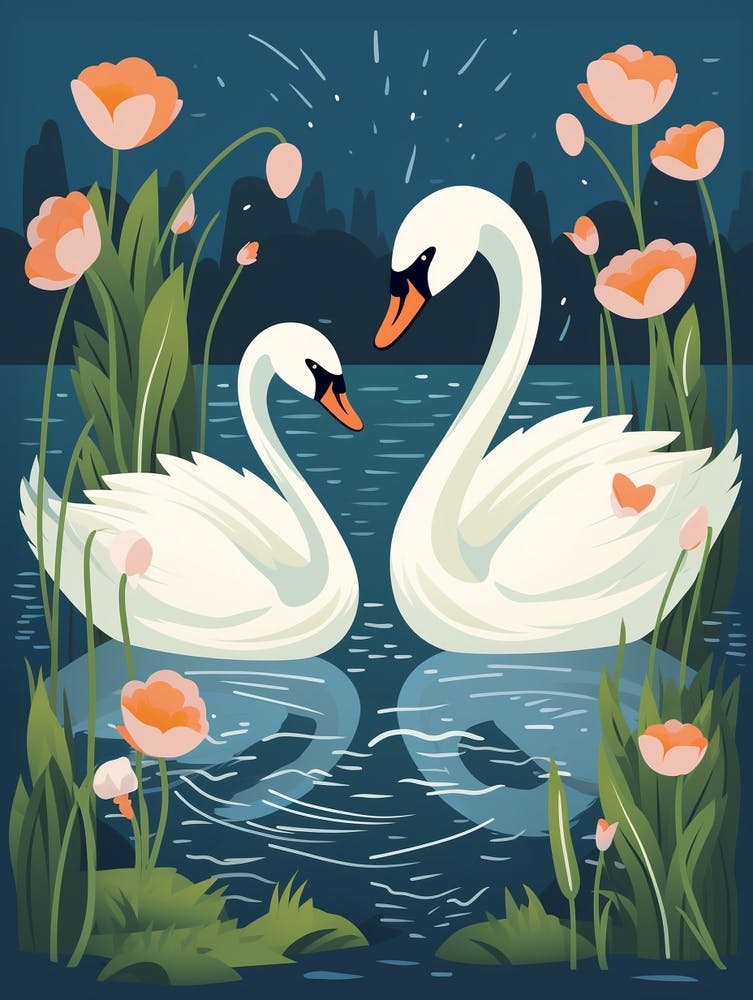 Baby Animal Illustration  Swan 2