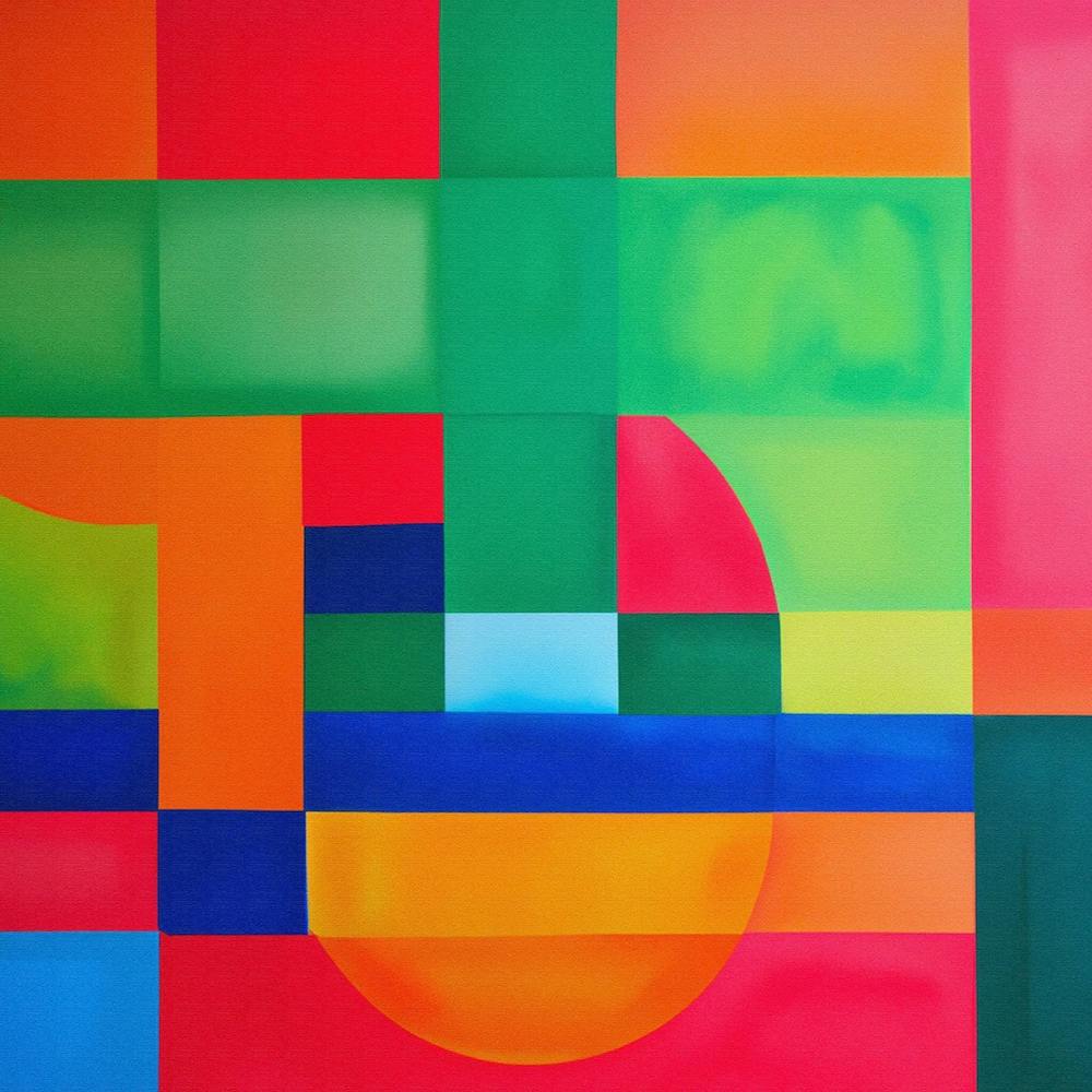 Watercolor Vibrant Colorful Geometric Contemporary Art