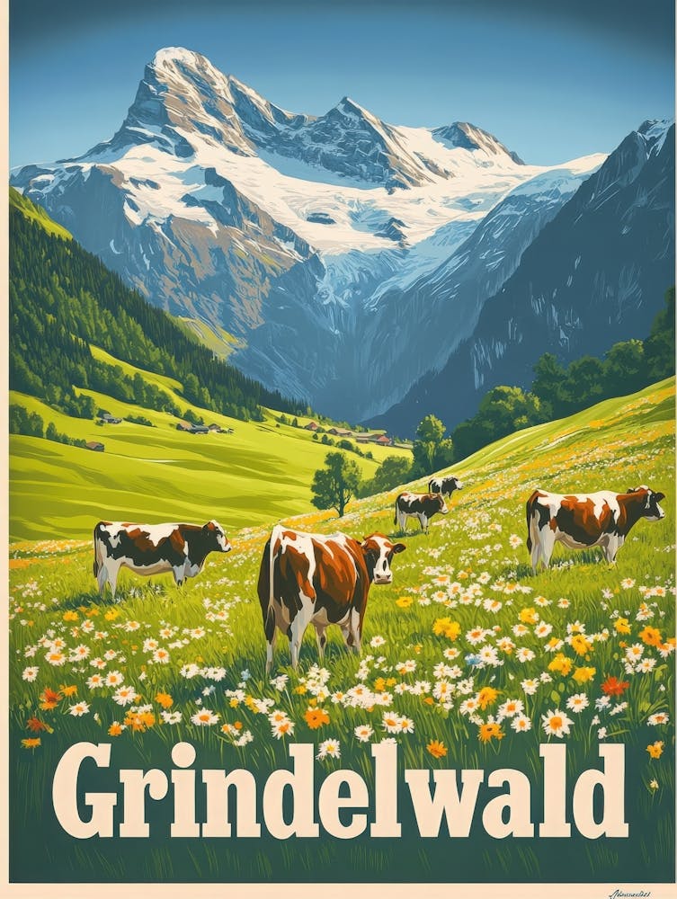 Aihrgdesign A Classic 1960s Travel Poster For Grindelwald 2