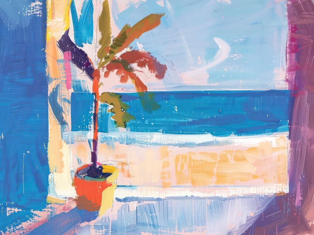 Malibu From The Window View Painting 1