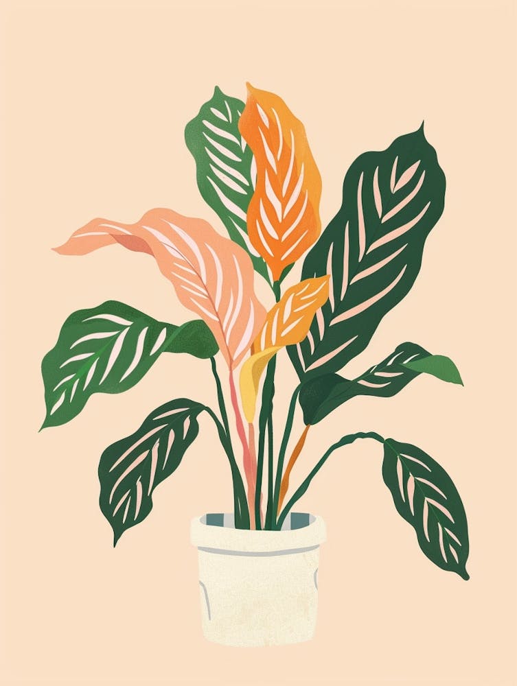 Calathea Plant Minimalist Illustration 1