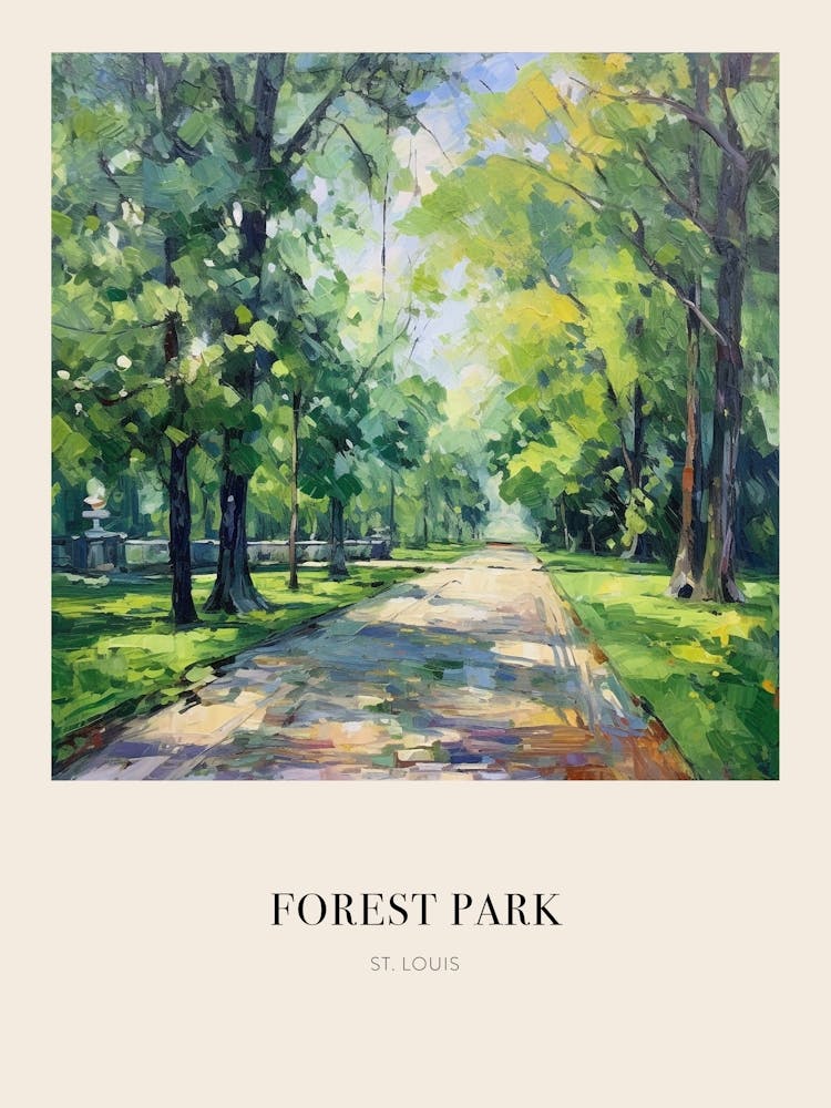 Forest Park St Louis United States 2 Vintage Cezanne Inspired Poster