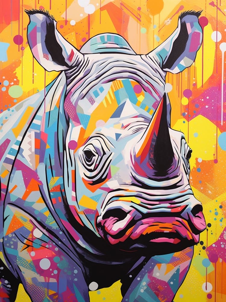 Rhino Colourful Paint Splash 1