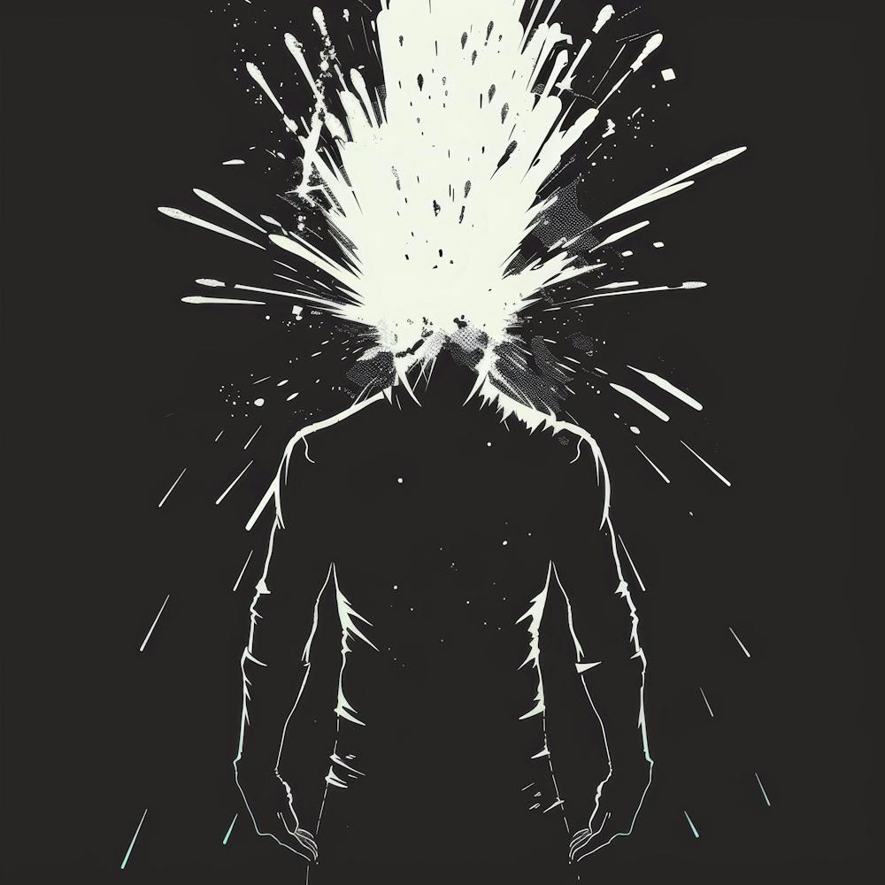 Man With His Head In The Air