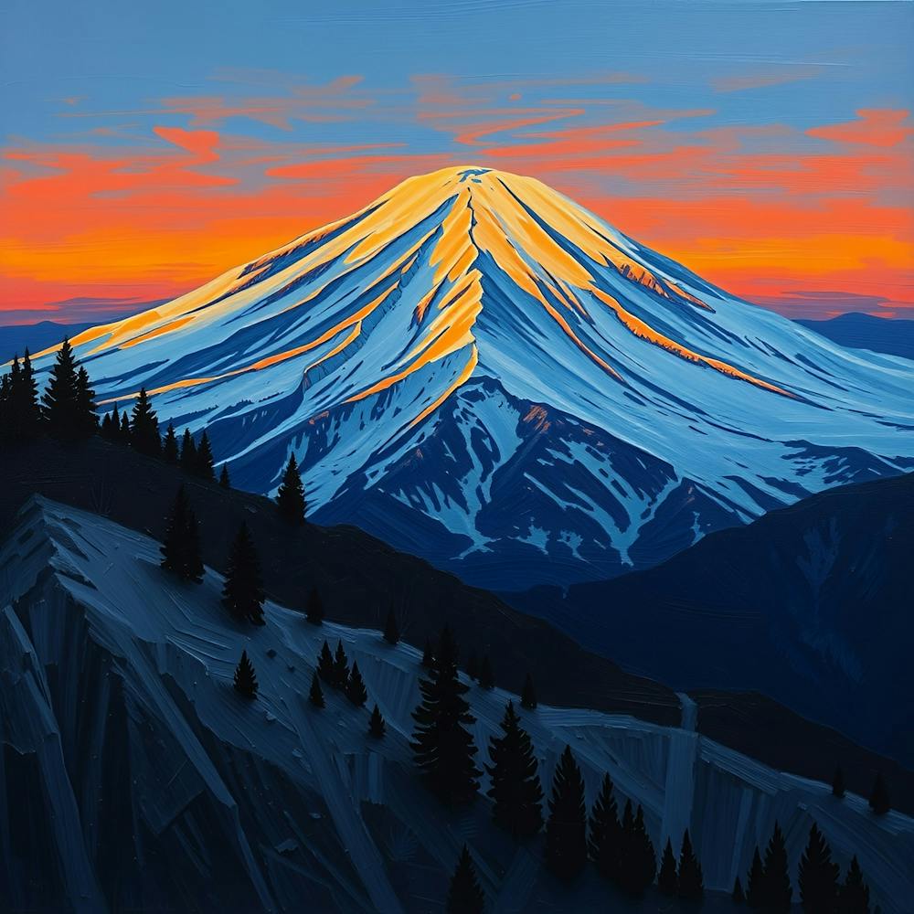 Mount Rainier At Sunset
