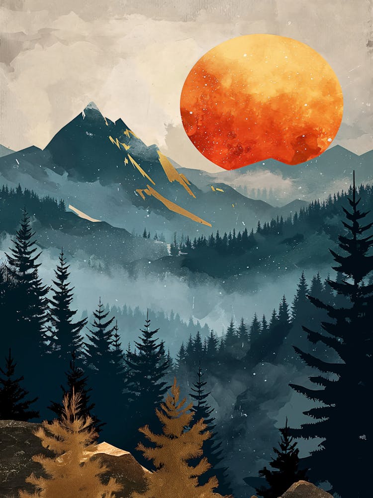 Sunset In The Mountains 1