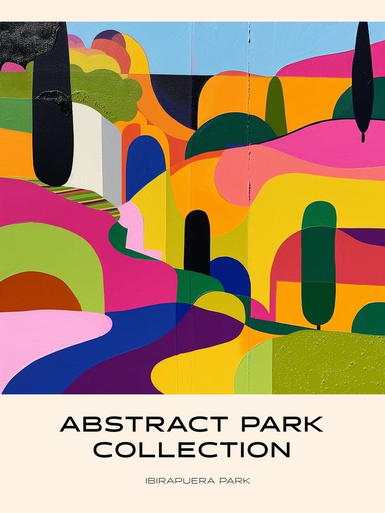 Abstract Park Collection Poster Ibirapuera Park Lisbon Portugal 2