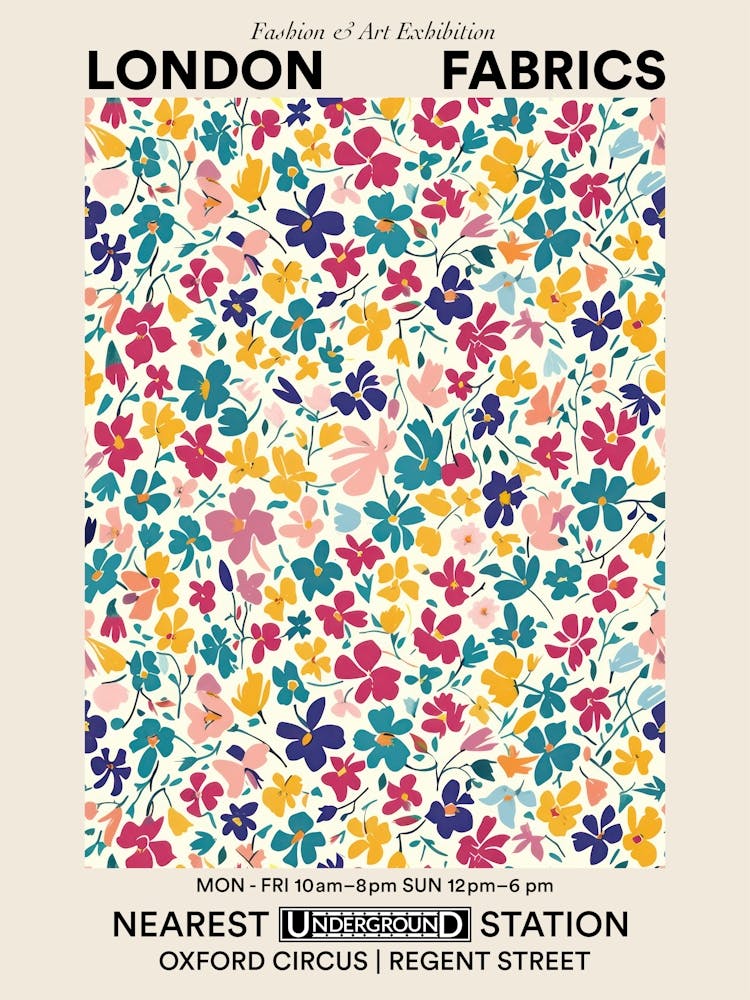 Poster Orchid Orbit London Fabrics Floral Pattern 5