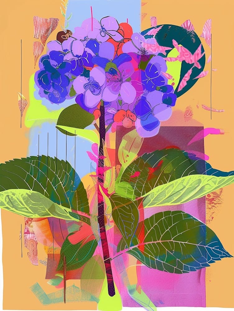 Hortensie 2 Neonblumen-Collage