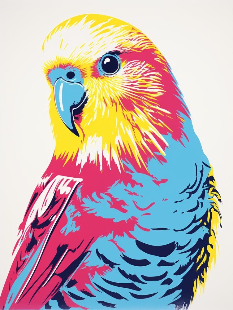 Andy Warhol Style Bird Budgerigar 1