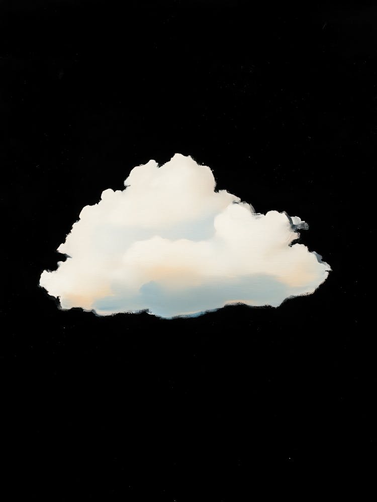 Cloud Wall Art Painting Black Night Sky Print