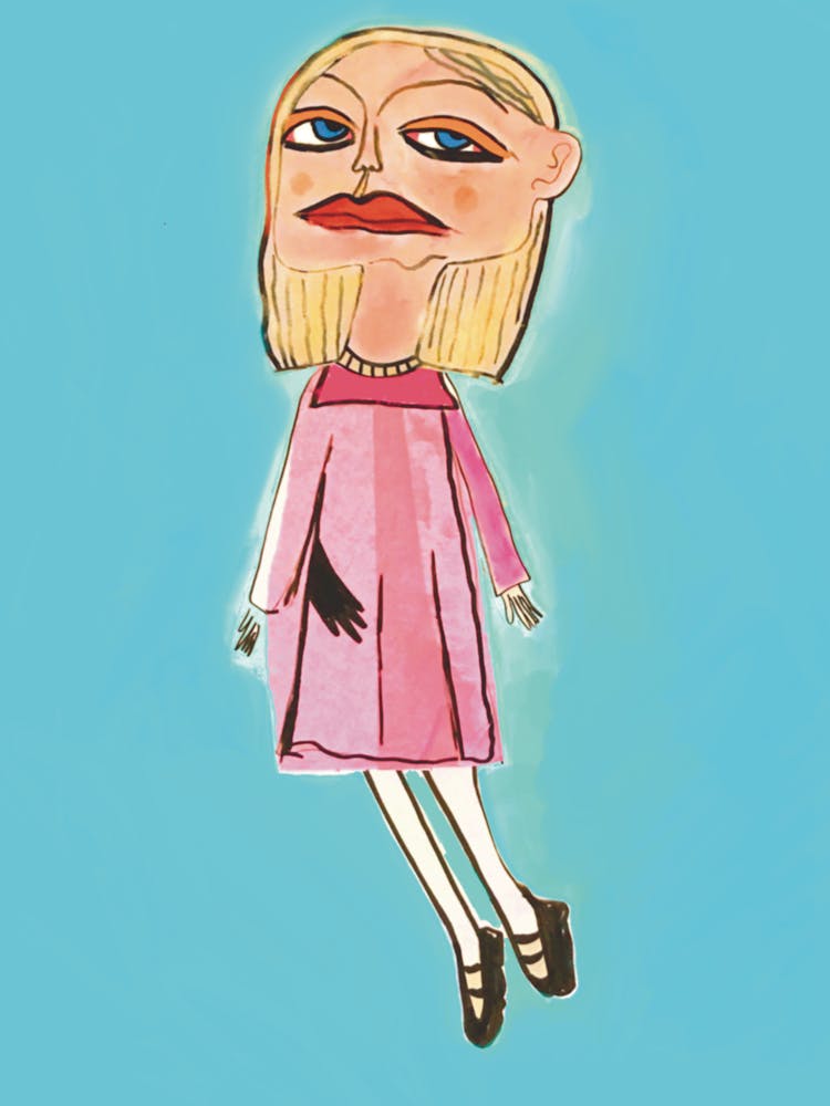 Girl In A Pink Dress floating