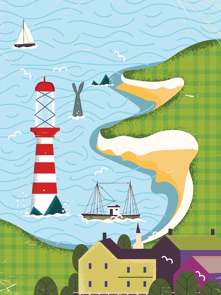 Lighthouse Vintage Coastline