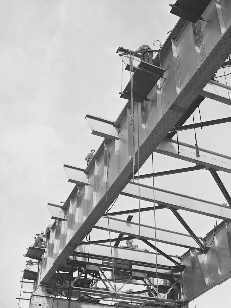 Pit River Bridge Under Construction, Shasta County, California By Russell Lee
