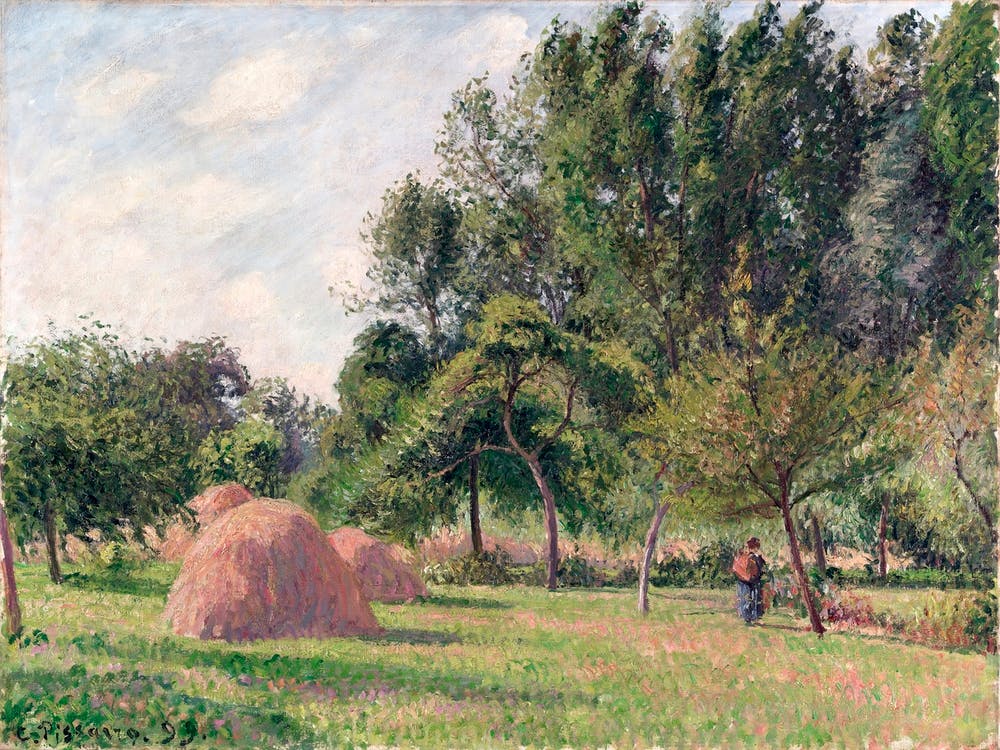 Haystacks, Morning, Éragny (1899), Camille Pissarro