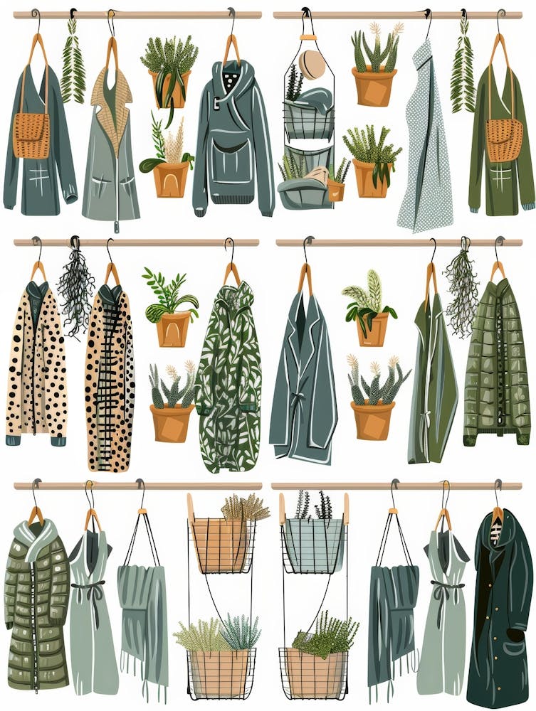 Set Of Clothes And Plants