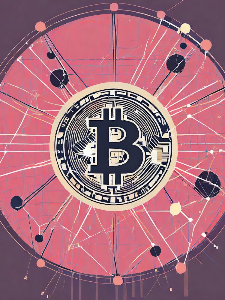 Bitcoin On A Pink Background