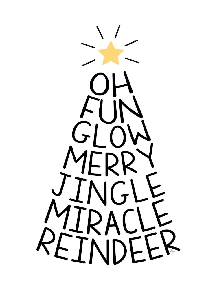 Typography Nordic Xmas Tree