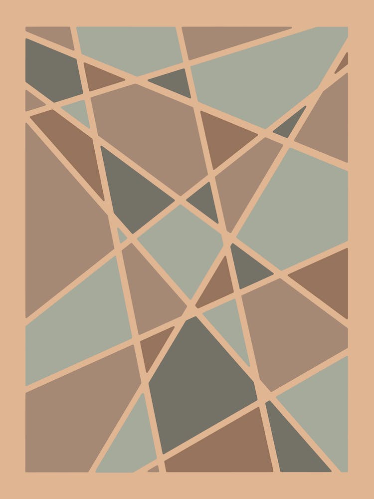 Abstract Geometric Triangles Beige
