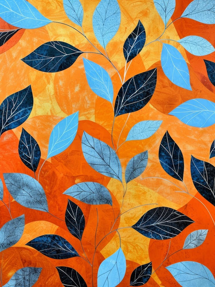 Blue And Orange Leaves 5