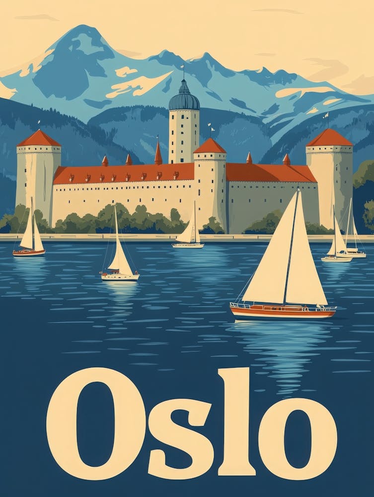 Aihrgdesign A Retro Travel Poster For Oslo