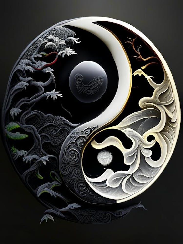 Close Up Yin and Yang Illustration