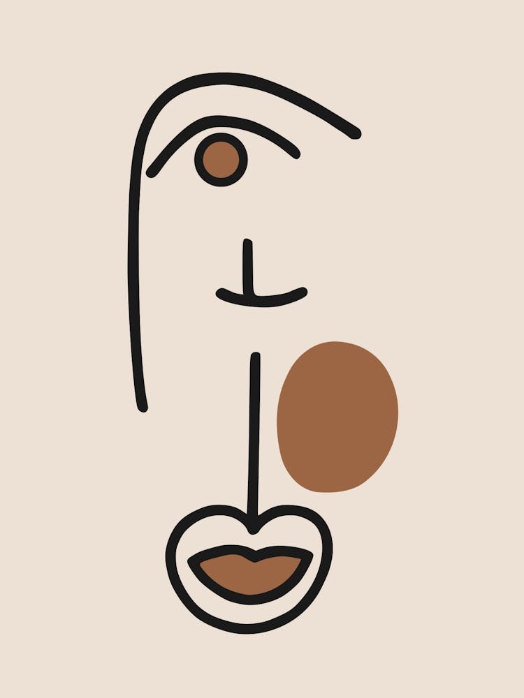 Abstract Drawing Of A Face