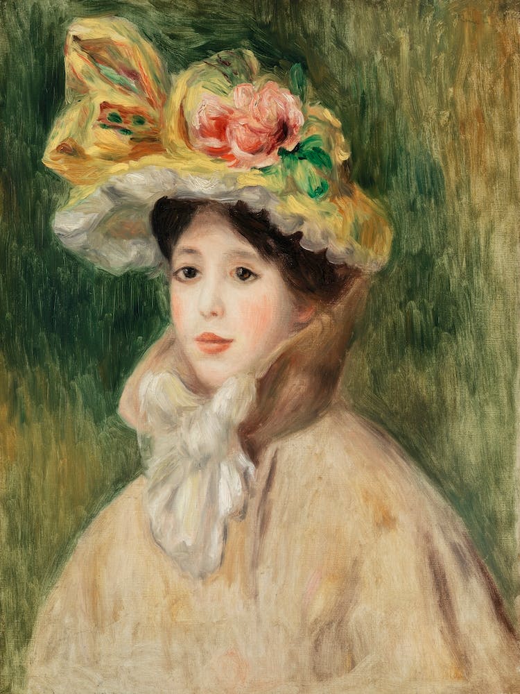 Woman With Capeline, Pierre Auguste Renoir