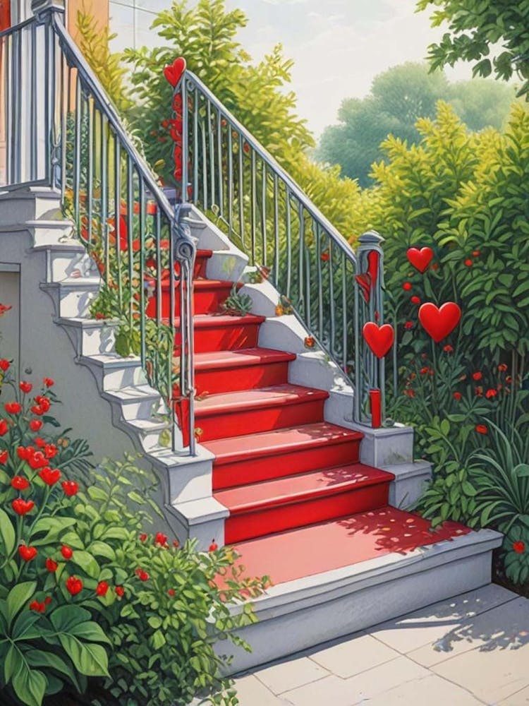 Colorful Stairway With Heart (2)