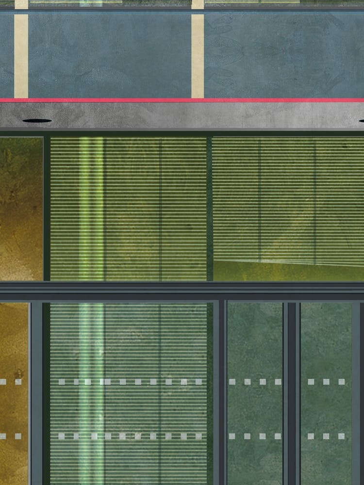 Green Facade Windows Print