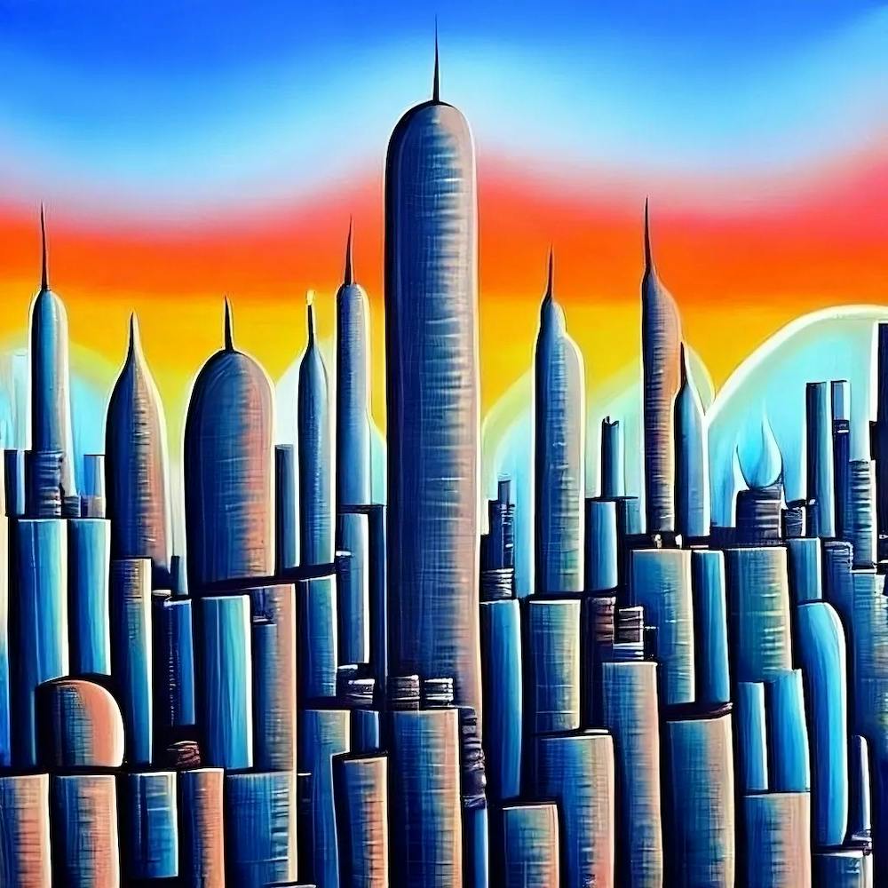 'Cityscape At Sunset'