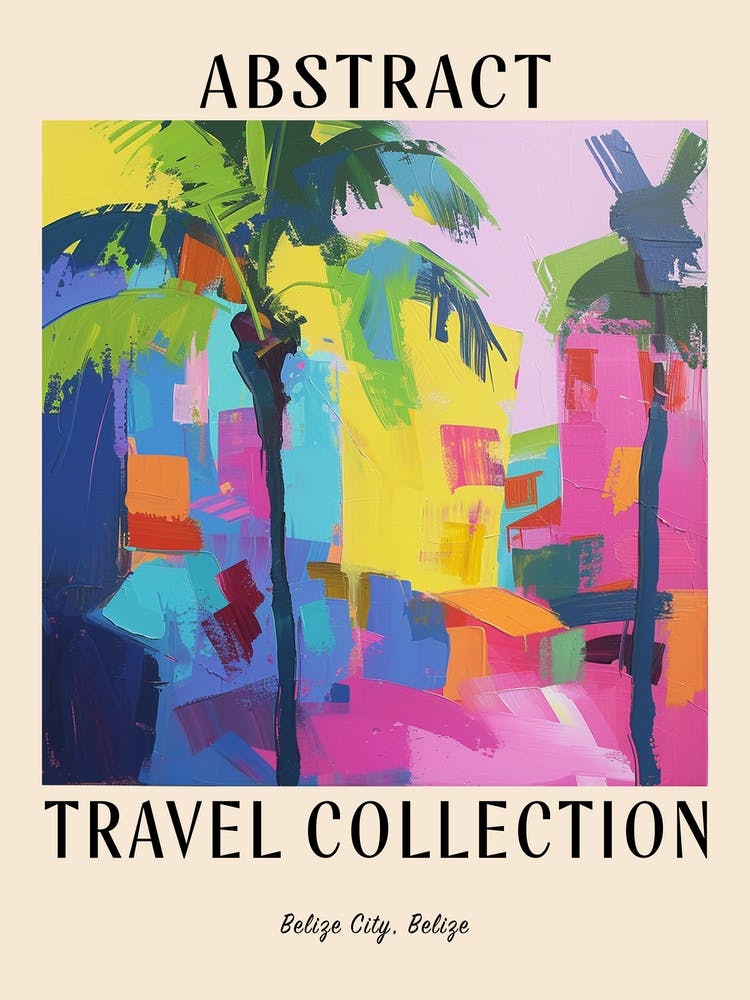 Abstract Travel Collection Poster Belize City Belize 1