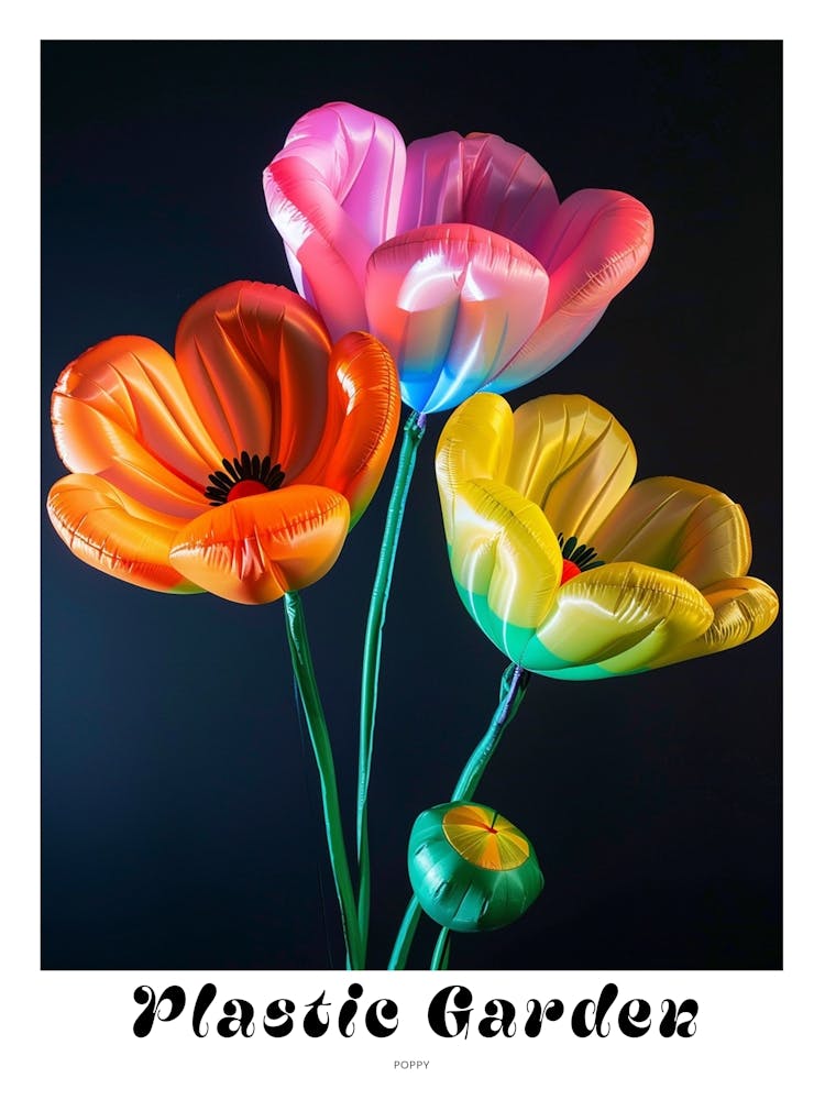 Bright Inflatable Flowers Poster Poppy 2