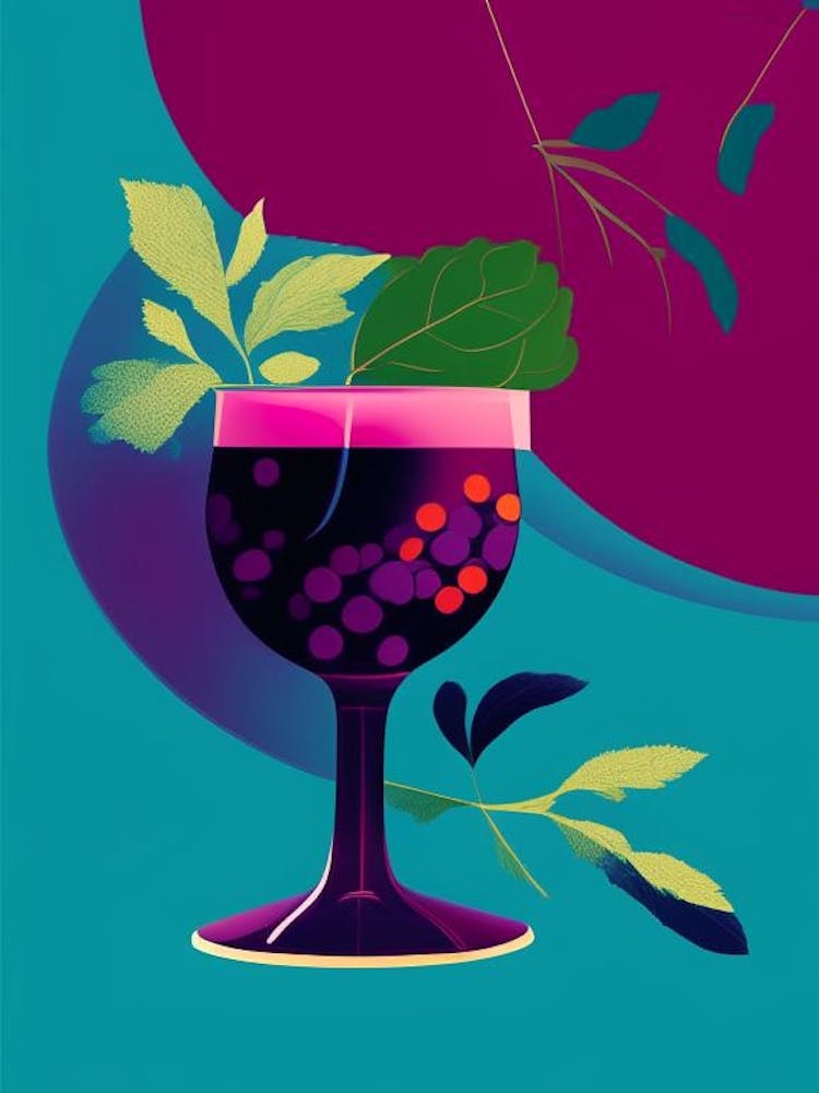 Bramble Pop Matisse Cocktail Poster
