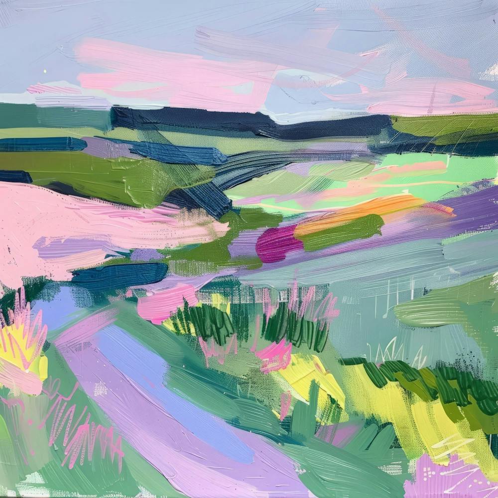 Landscape In Pink And Purple