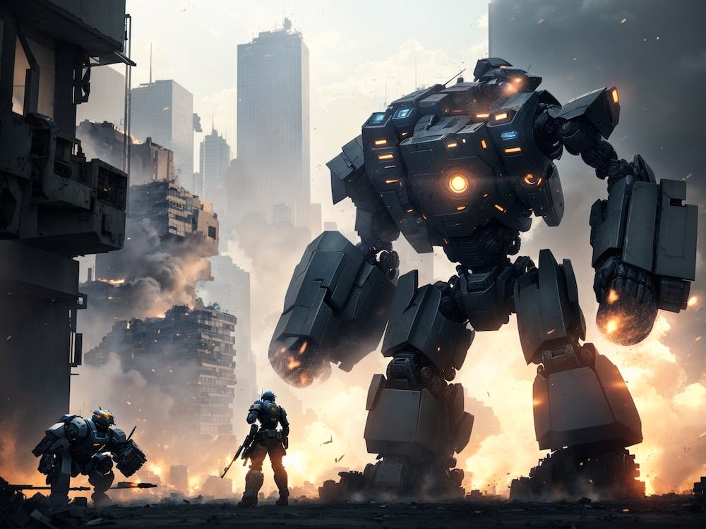 Giant Robot In A City