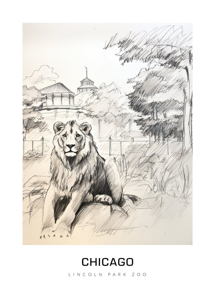 Lincoln Park Zoo, Chicago B&W Poster
