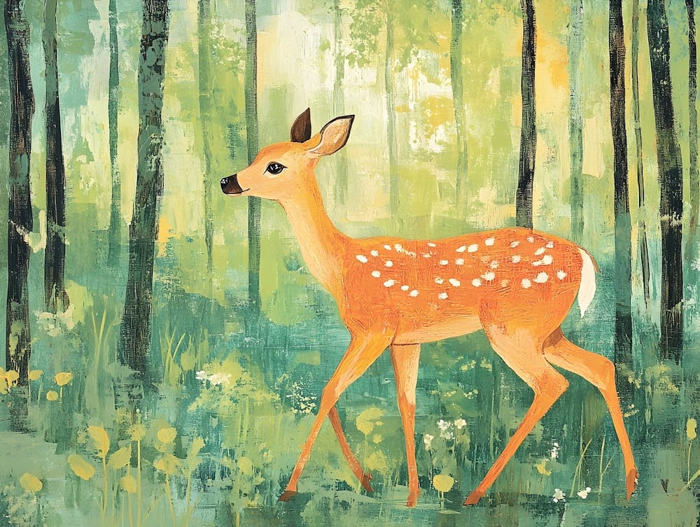 Cute Deer In The Woods