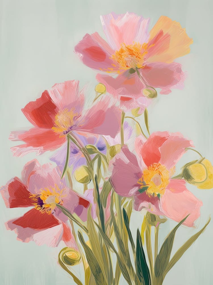 Bouvardia Flowers Acrylic Pastel Colours 2